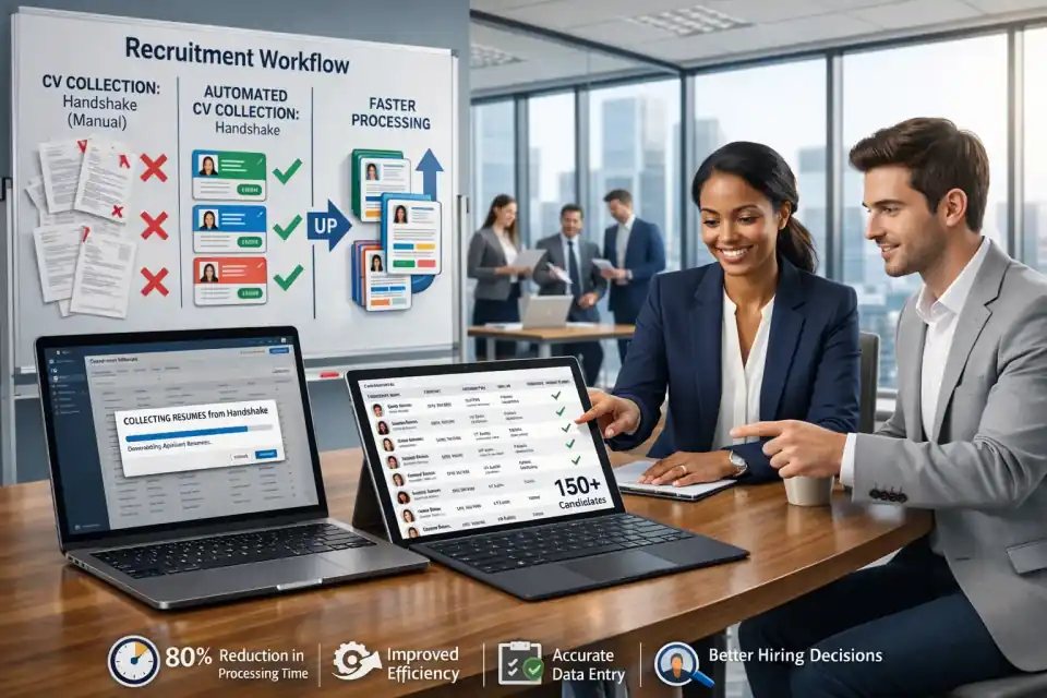 Streamlining Recruitment: Automating Resume Data Collection from Handshake for Faster Candidate Processing Case Study