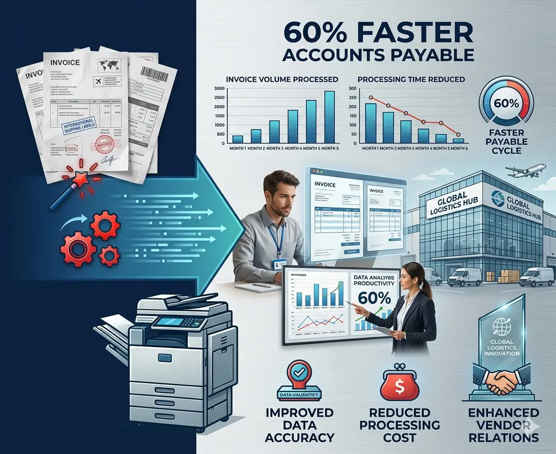 Invoice Processing Automation for Global Logistics Company: 60% Faster Accounts Payable
